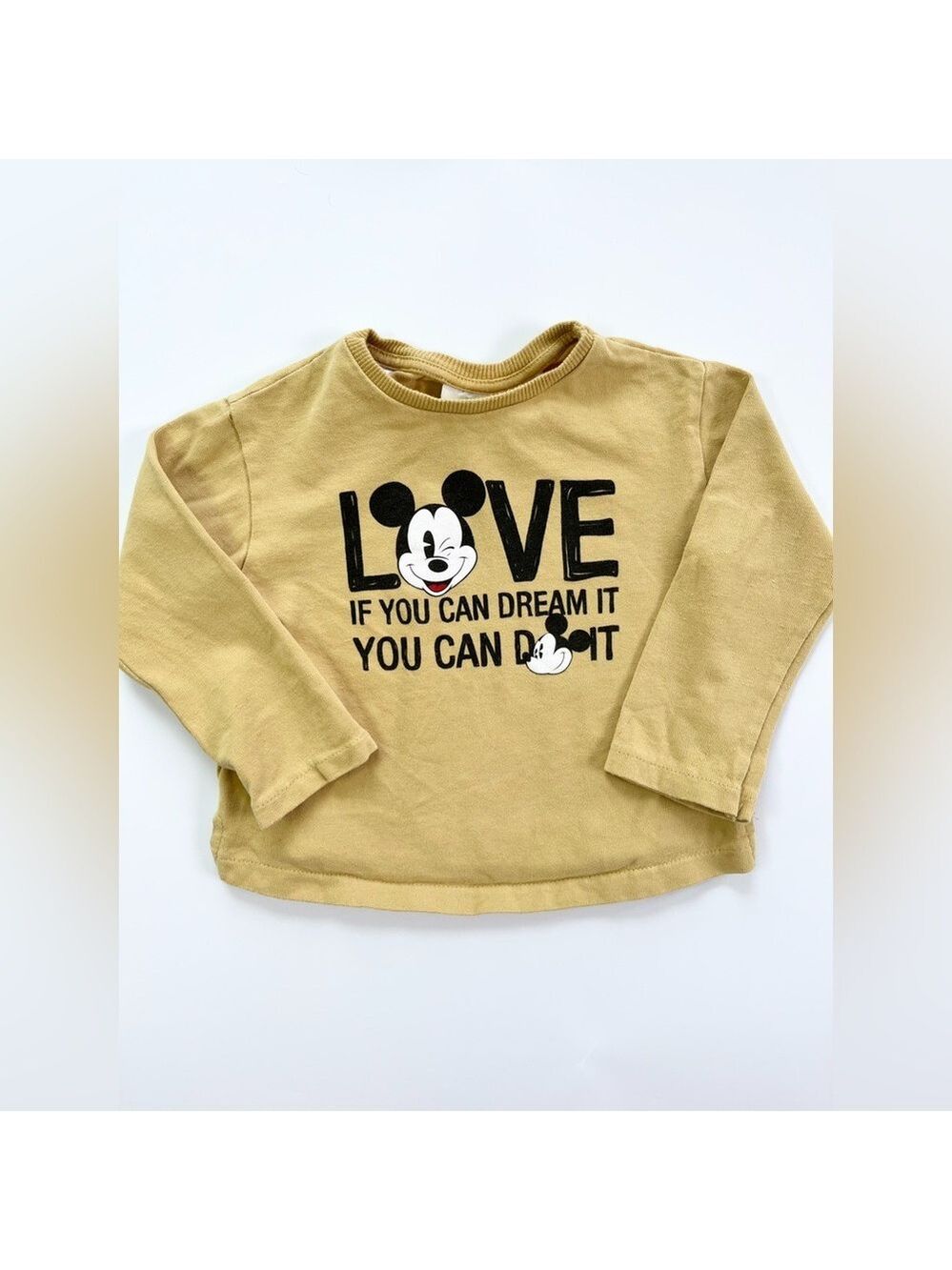 Zara Disney Mickey Mouse Kids Long‎ Sleeve Yellow Tee